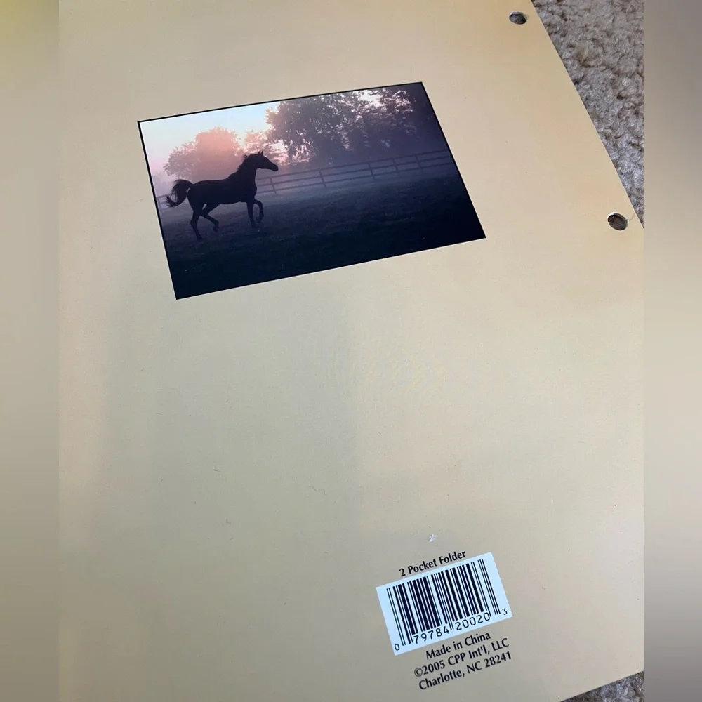 Y2K Pocket binder folders bundle—3 horse folders 1 Joe Boxer smiley face print